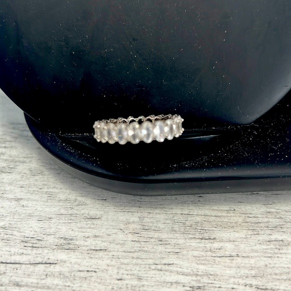 Cz pear shape wedding band.